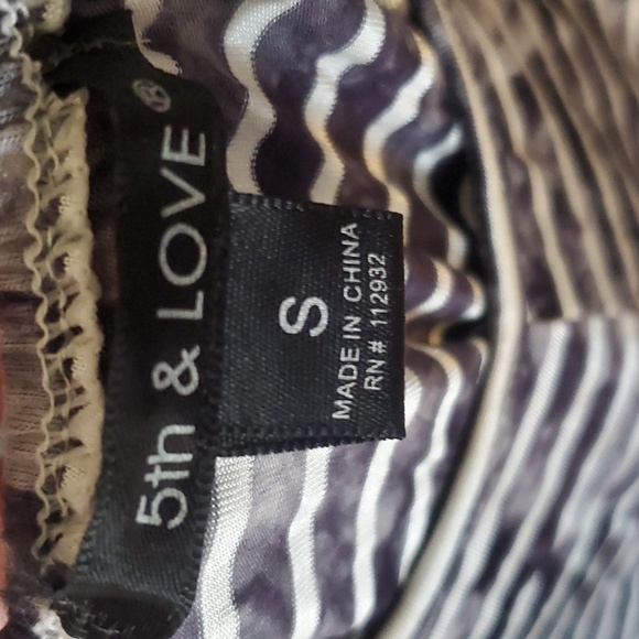 EUC 5th and Love Black and White Stiped Dress Size S - Picture 3 of 5